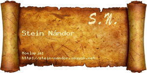 Stein Nándor névjegykártya